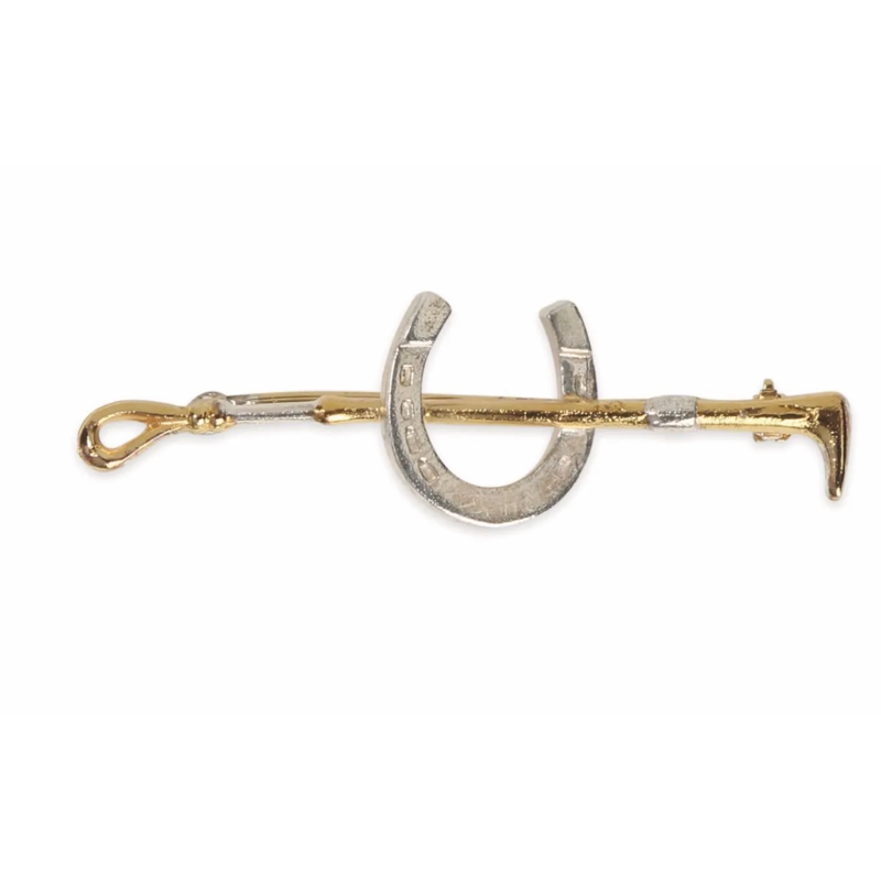 Shires Crop with Large Horse Shoe Stock Pin